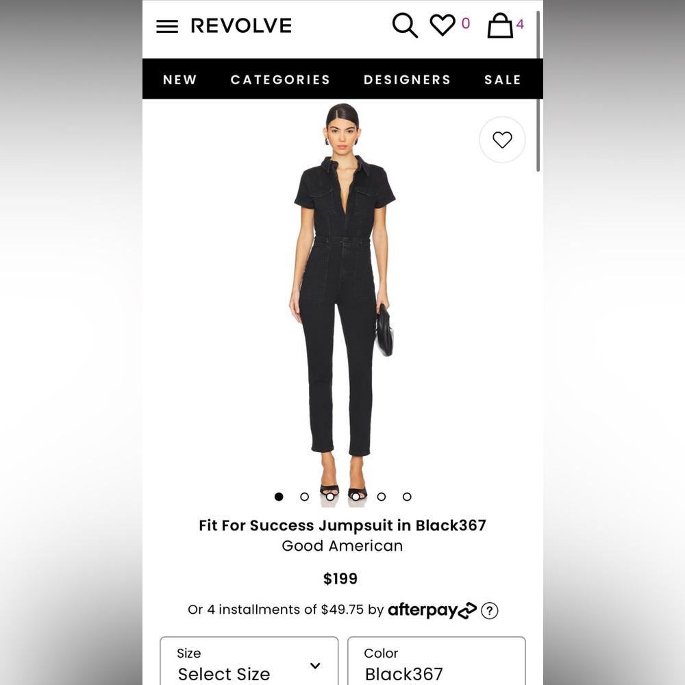 Good American - Fit For Success Jumpsuit in Black367
